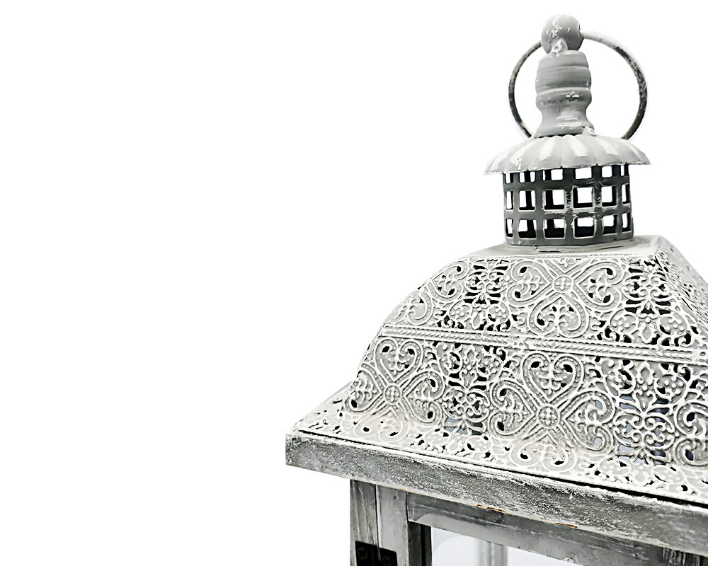 Lanterna medina decapata grigia legno/metallo - immagine 2