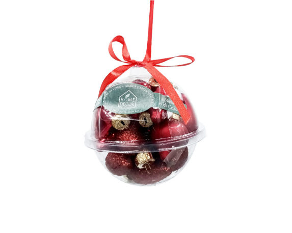 Miniassortimento 14 sfere rosso mix