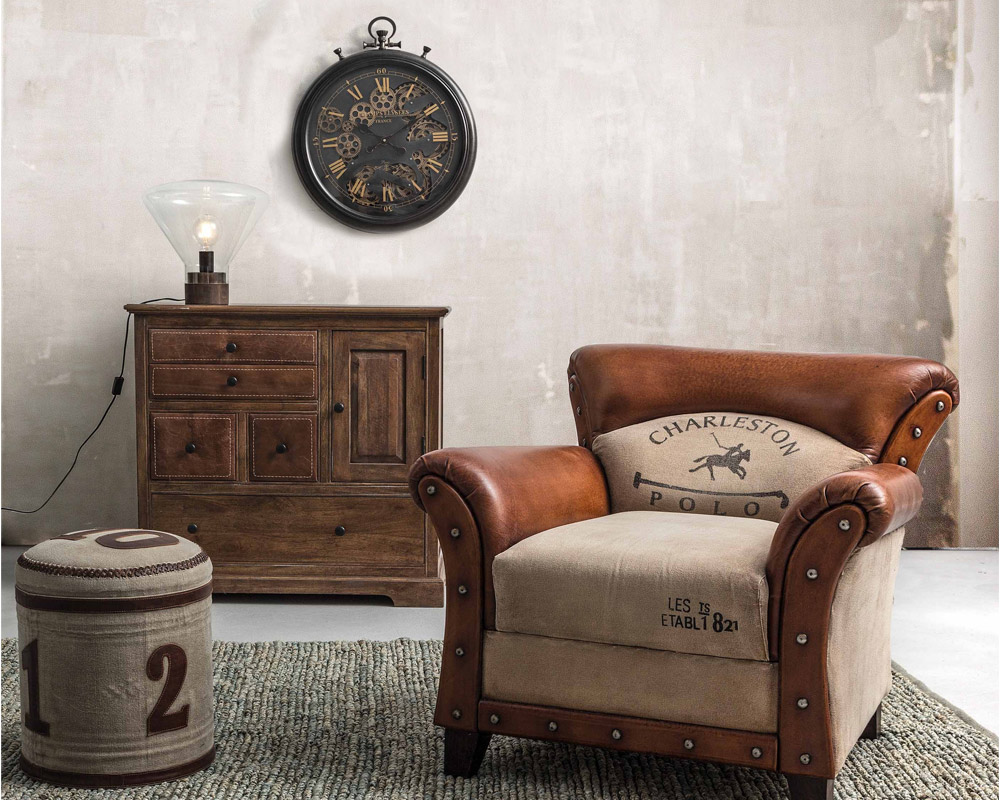 Orologio parete engrenage d52 nero - immagine 2