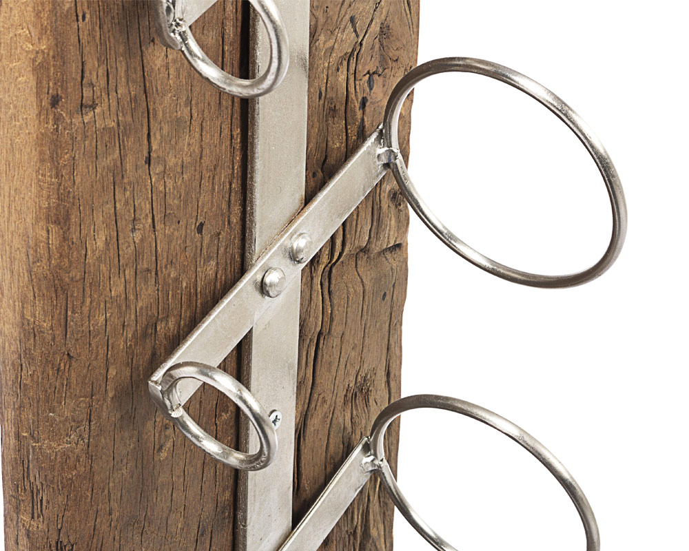 Portabottiglie 6 Posti Rafter in Legno e Acciaio - immagine 2