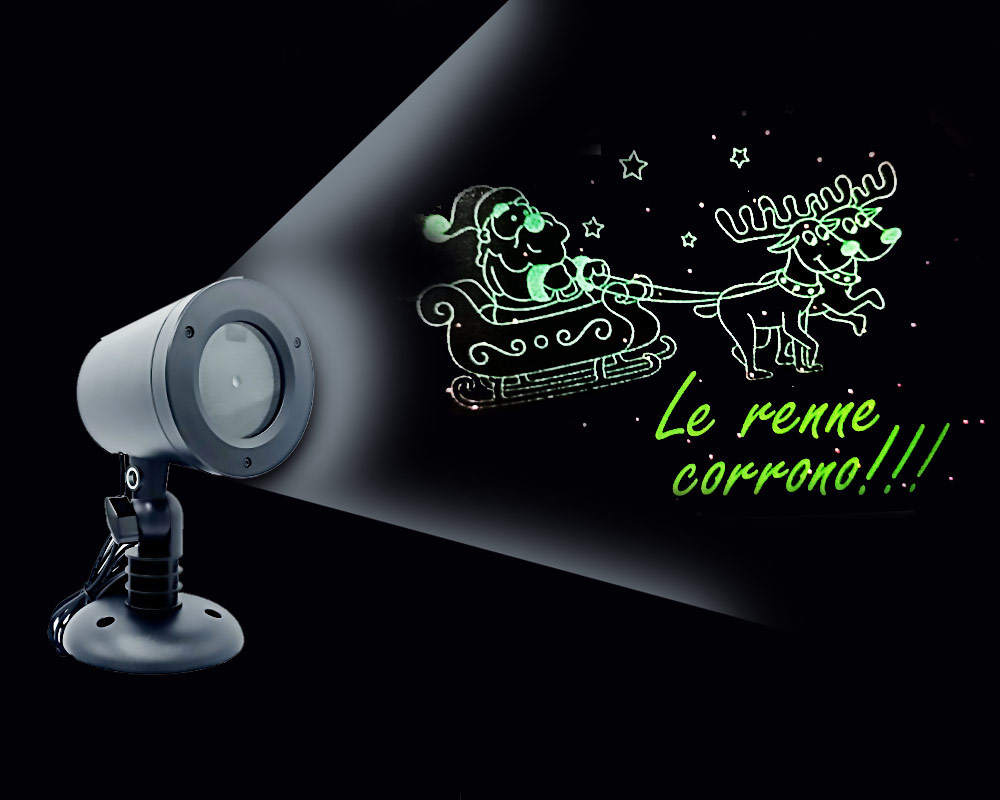 Proiettore laser - slitta babbo natale su slitta c-renne - immagine 2