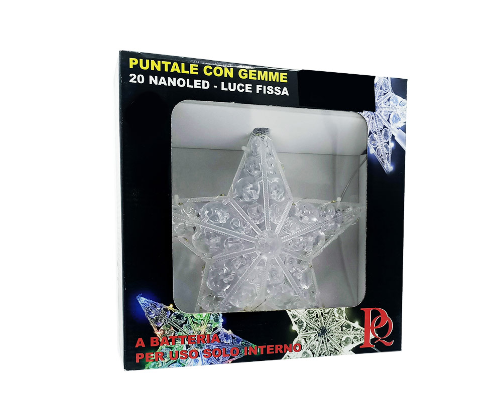 Puntale stella luminoso 20 nanoled luce multicolor - immagine 3