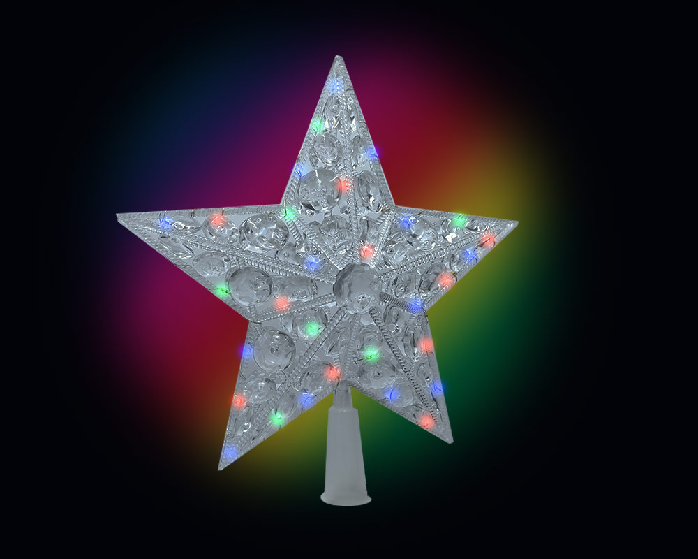 Puntale stella luminoso 20 nanoled luce multicolor - immagine 2