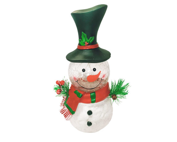 Snowman xmas c/led poliresina