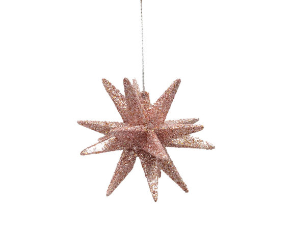 Pendaglio stella 3d small c-glitter rosa