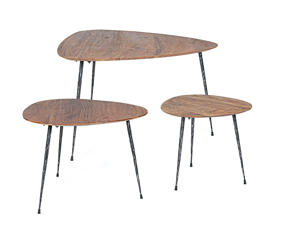 Tavolino Boscage Large in Legno di Mango e Acciaio - immagine 3