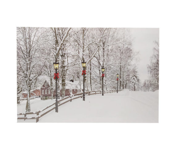 Quadro 4led 60x40cm c/paesaggio innevato