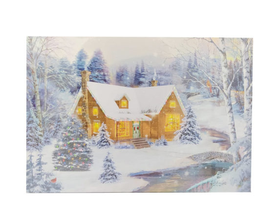 Quadro 4led 60x40cm c/casa innevata