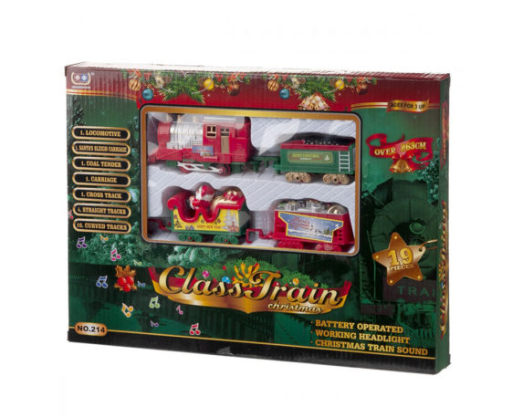 Set 19pz trenino natalizio classico c/musica e led in movimento
