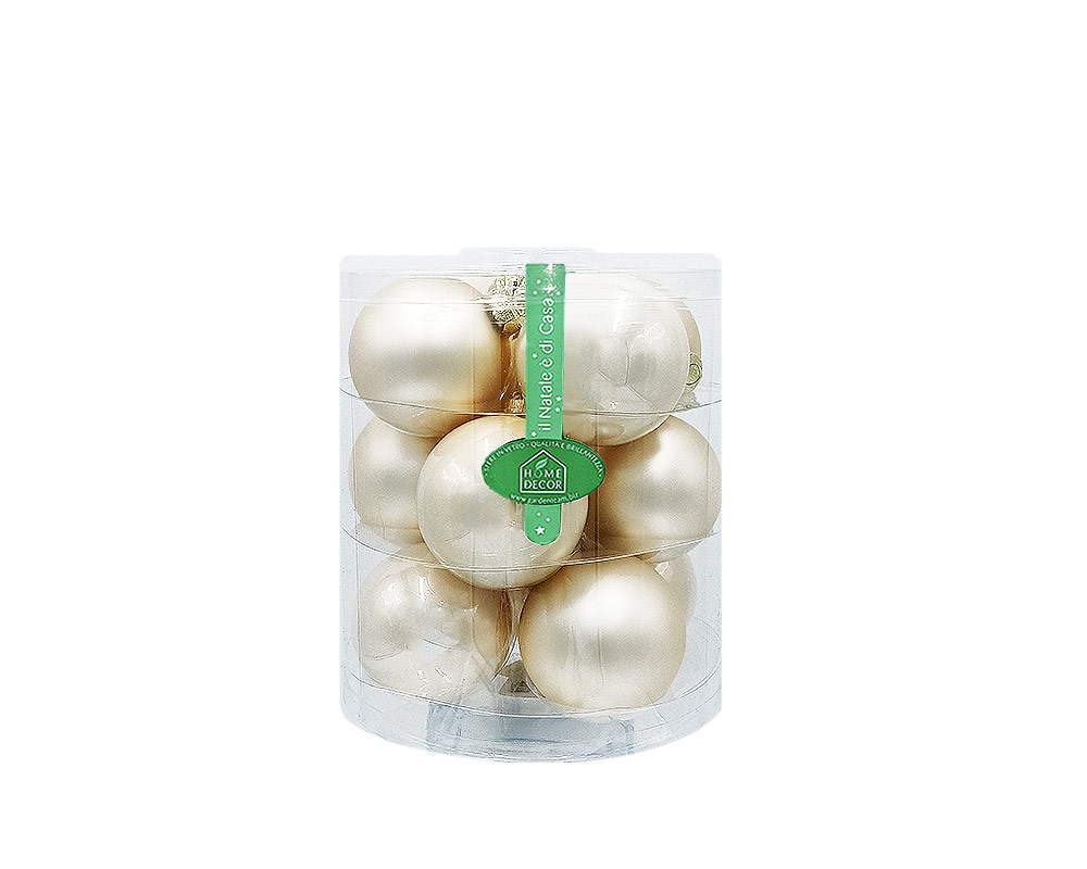 Box 12 sfere d8 cm champagne mix