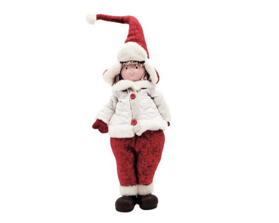 Bimba c/cappotto h64 bianco/rosso