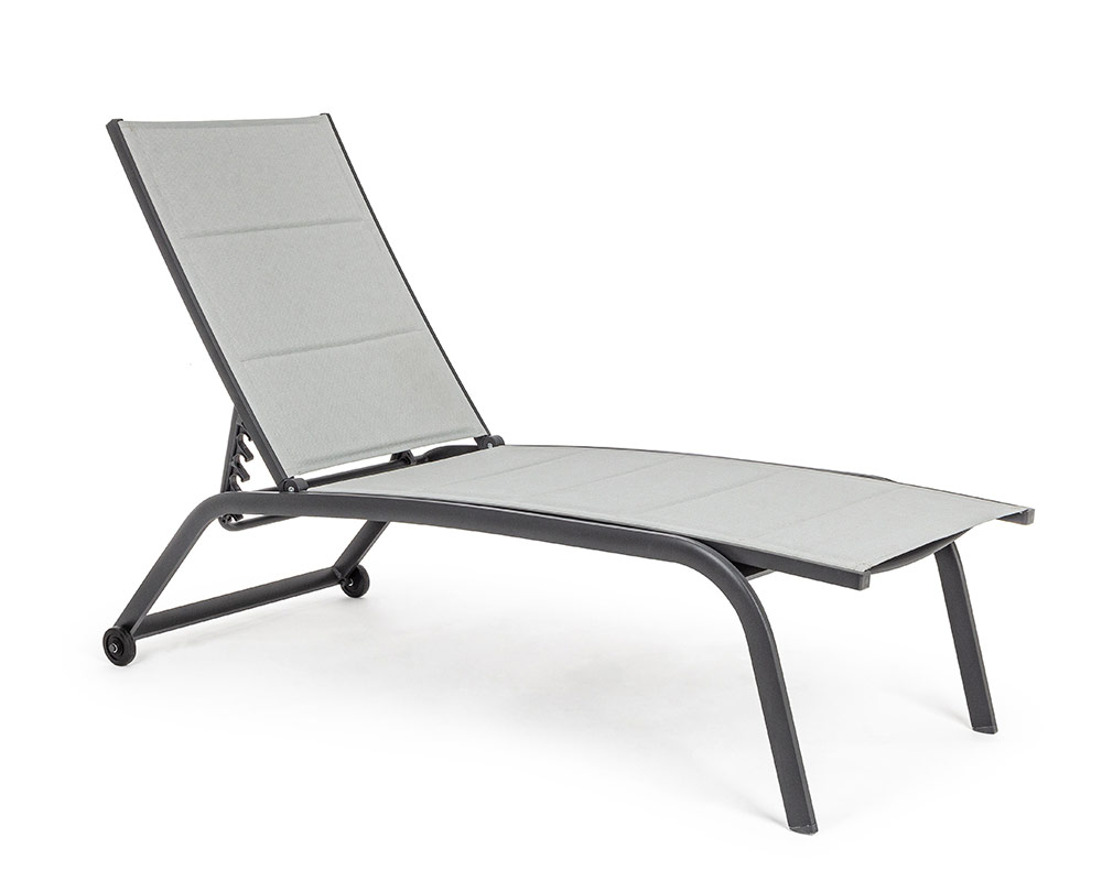 Lettino Regolabile Cleopas Antracite in Alluminio e Textilene