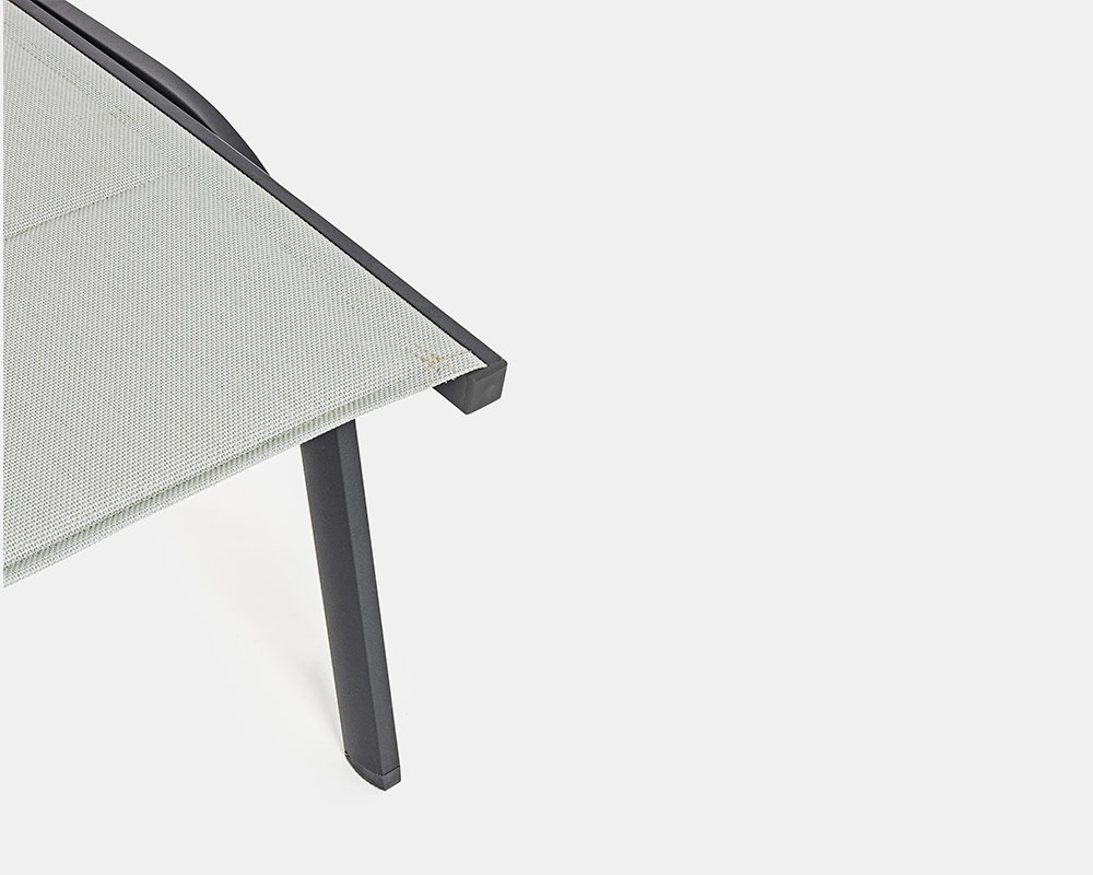 Lettino Regolabile Cleopas Antracite in Alluminio e Textilene - immagine 7