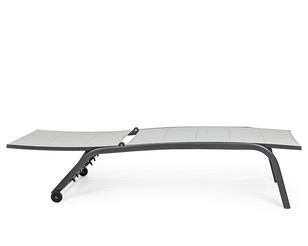 Lettino Regolabile Cleopas Antracite in Alluminio e Textilene - immagine 4