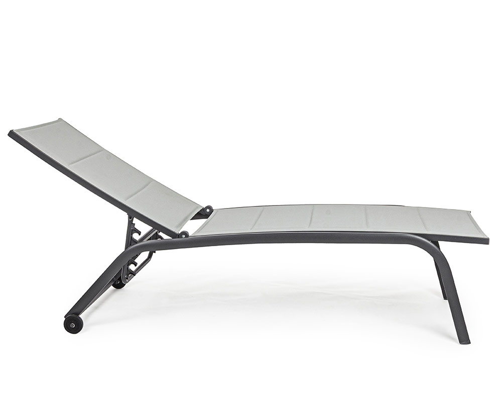 Lettino Regolabile Cleopas Antracite in Alluminio e Textilene - immagine 3