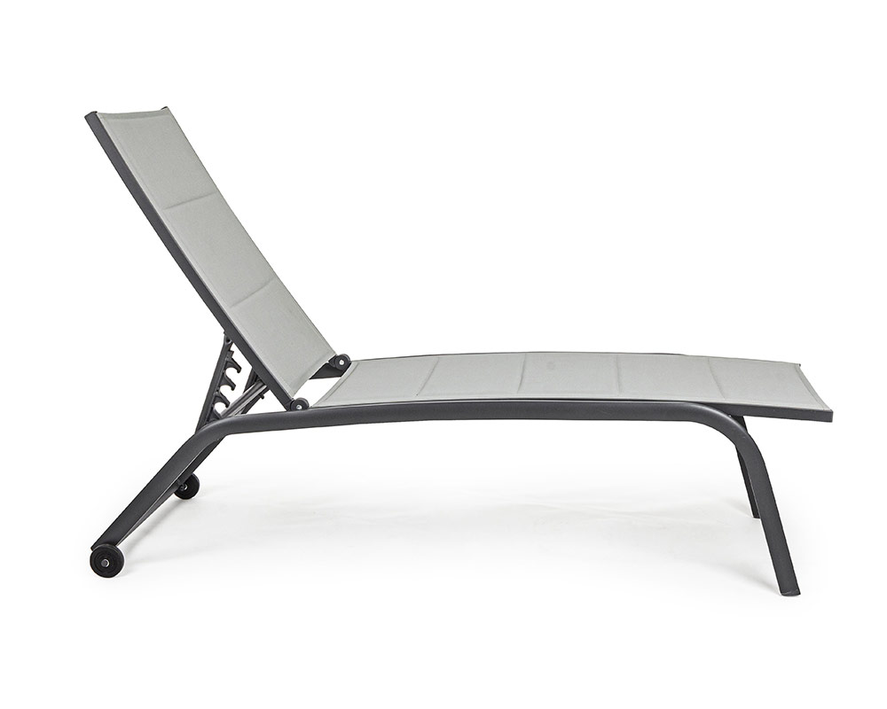 Lettino Regolabile Cleopas Antracite in Alluminio e Textilene - immagine 5