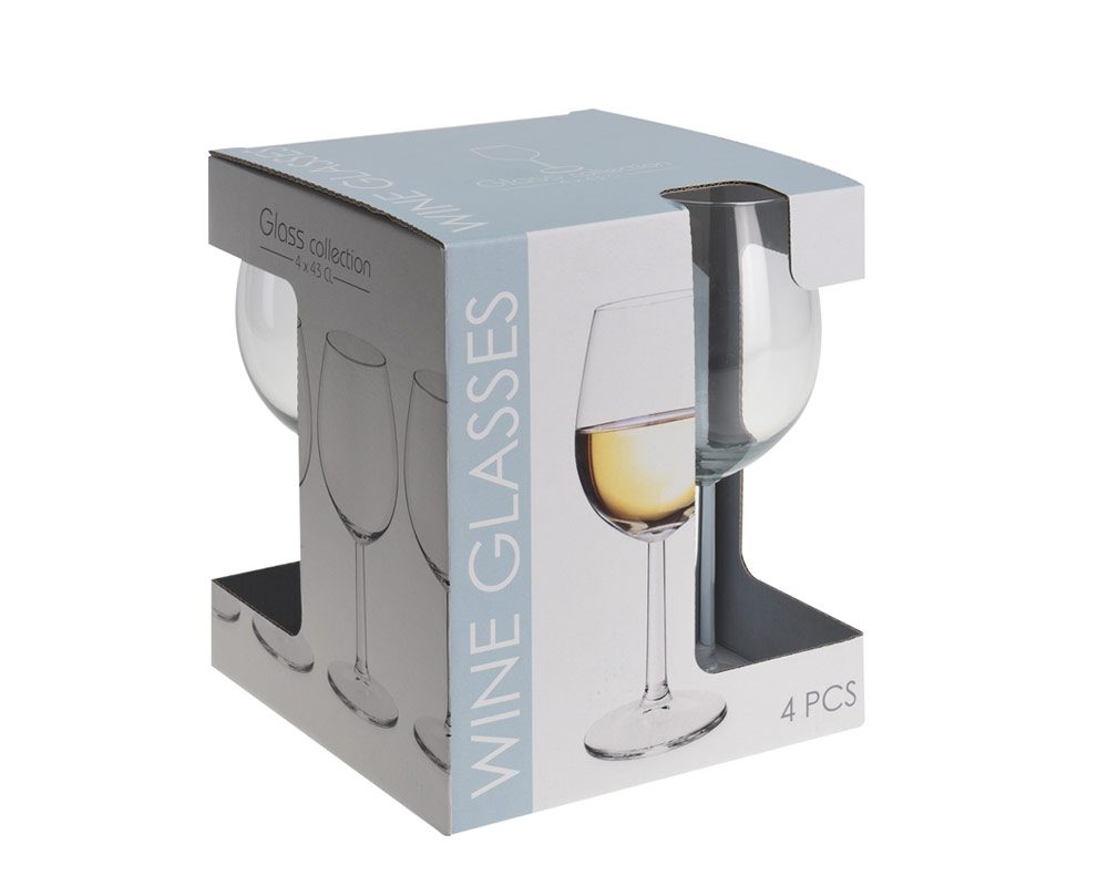 Set 4 Pz Calici da Vino 430ml in Vetro - immagine 2