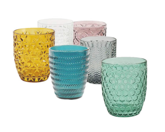 Set 6 bicchieri d’acqua colorati geometrie
