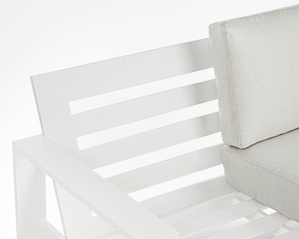 Set 4 Pz Salotto Baltic Bianco con Cuscini in Alluminio - Bizzotto - immagine 3