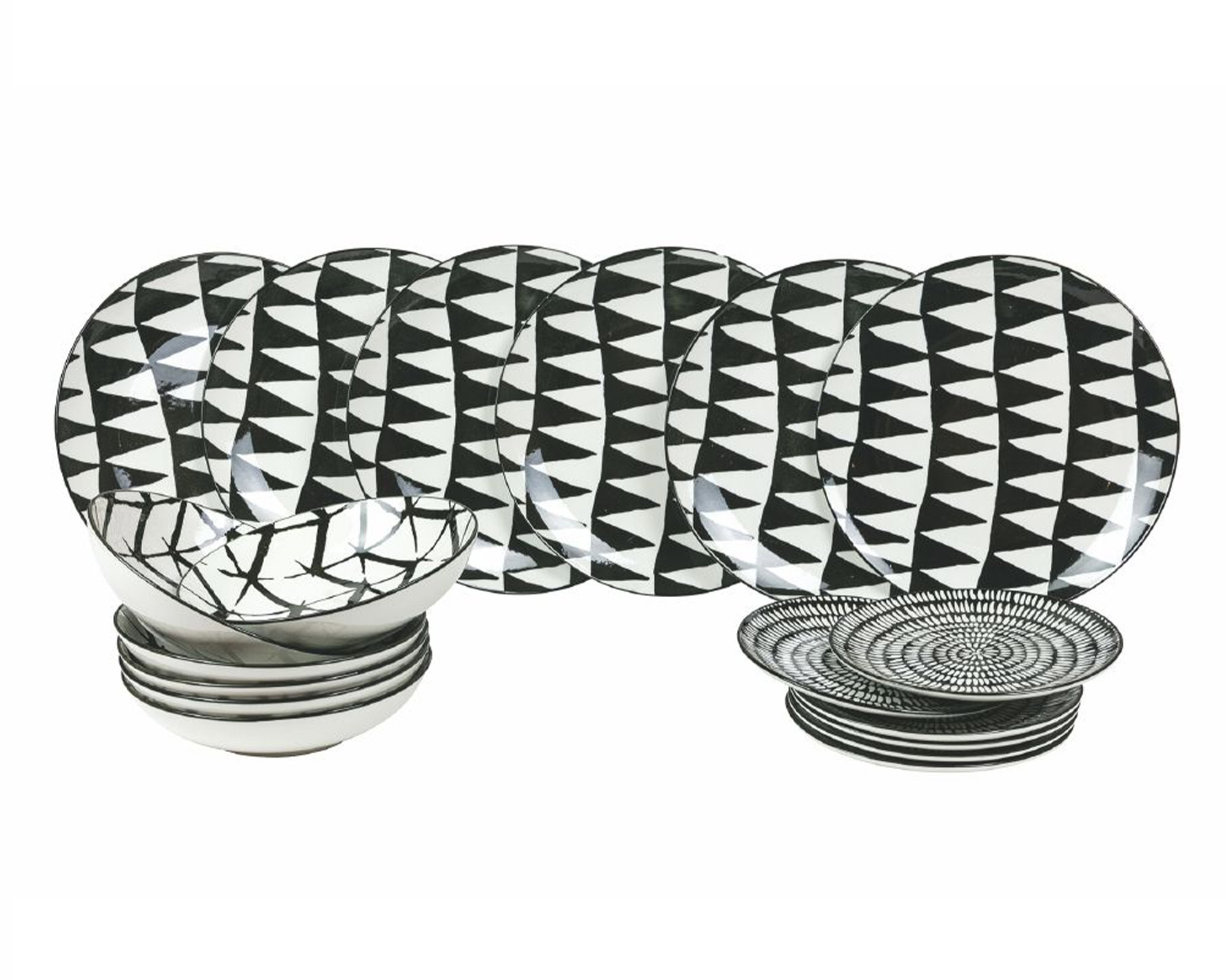 Servizio 18 Pz piatti Mokala black