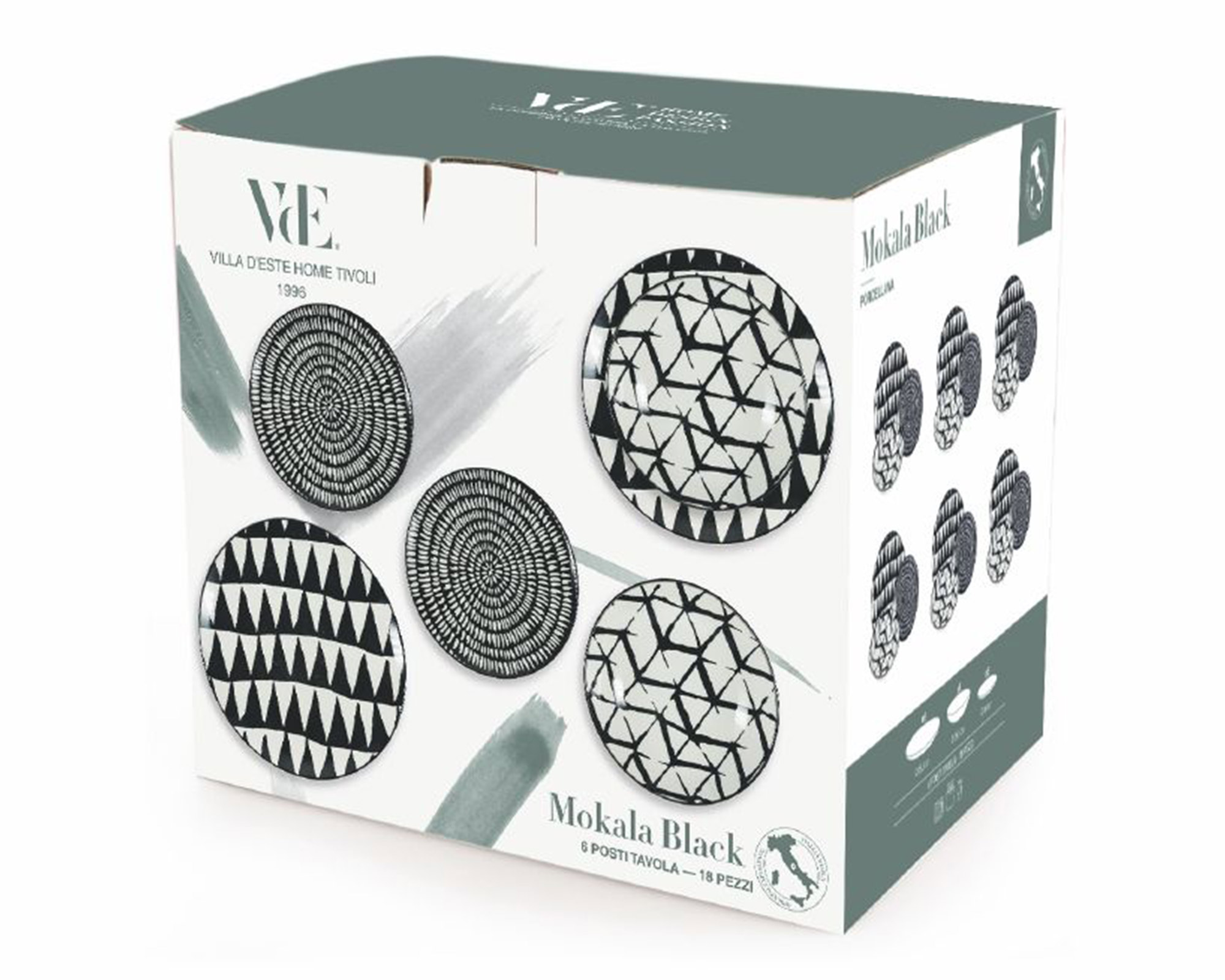 Servizio 18 Pz piatti Mokala black - immagine 3