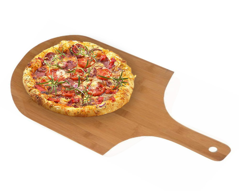 Tagliere pizza bamboo c/manico - immagine 2