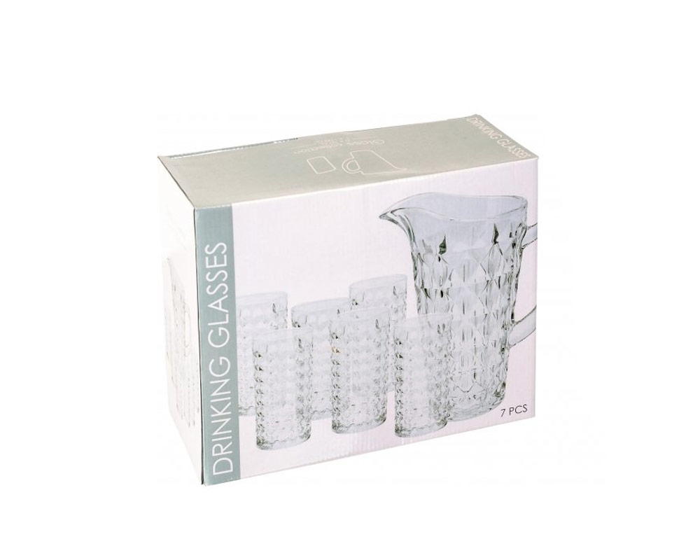 Set 7 Pz Servizio Caraffa con Bicchieri in Vetro - immagine 2