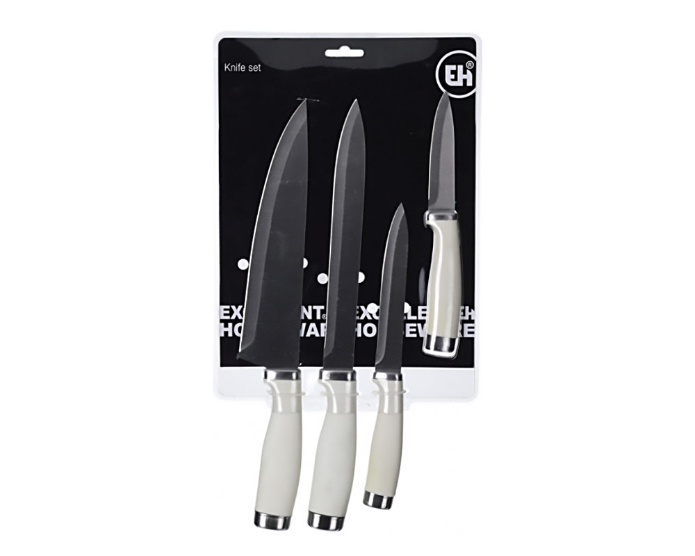 Set 4 coltelli da cucina acciao inox