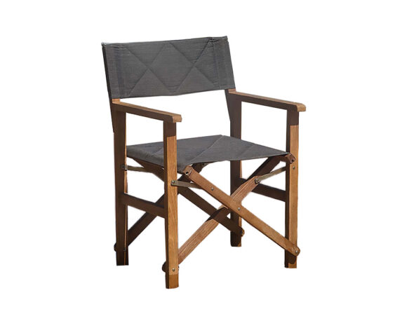 Sedia Regista Brindisi Antracite in Acacia e Cotone