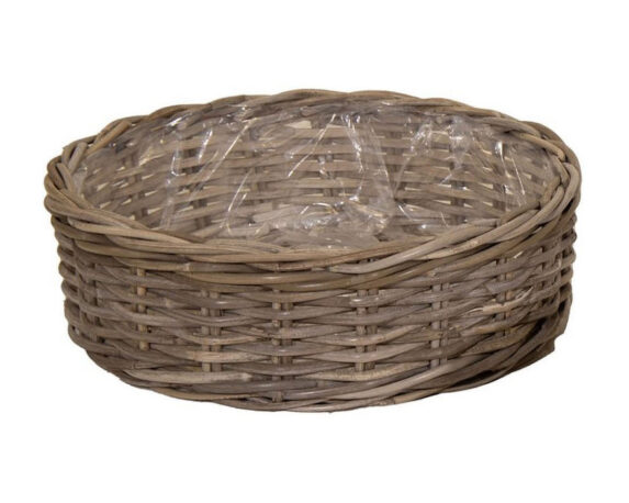 Cesta Intrecciata Bassa Evi Piccolo Naturale D35x13cm in Rattan – Mega Collections