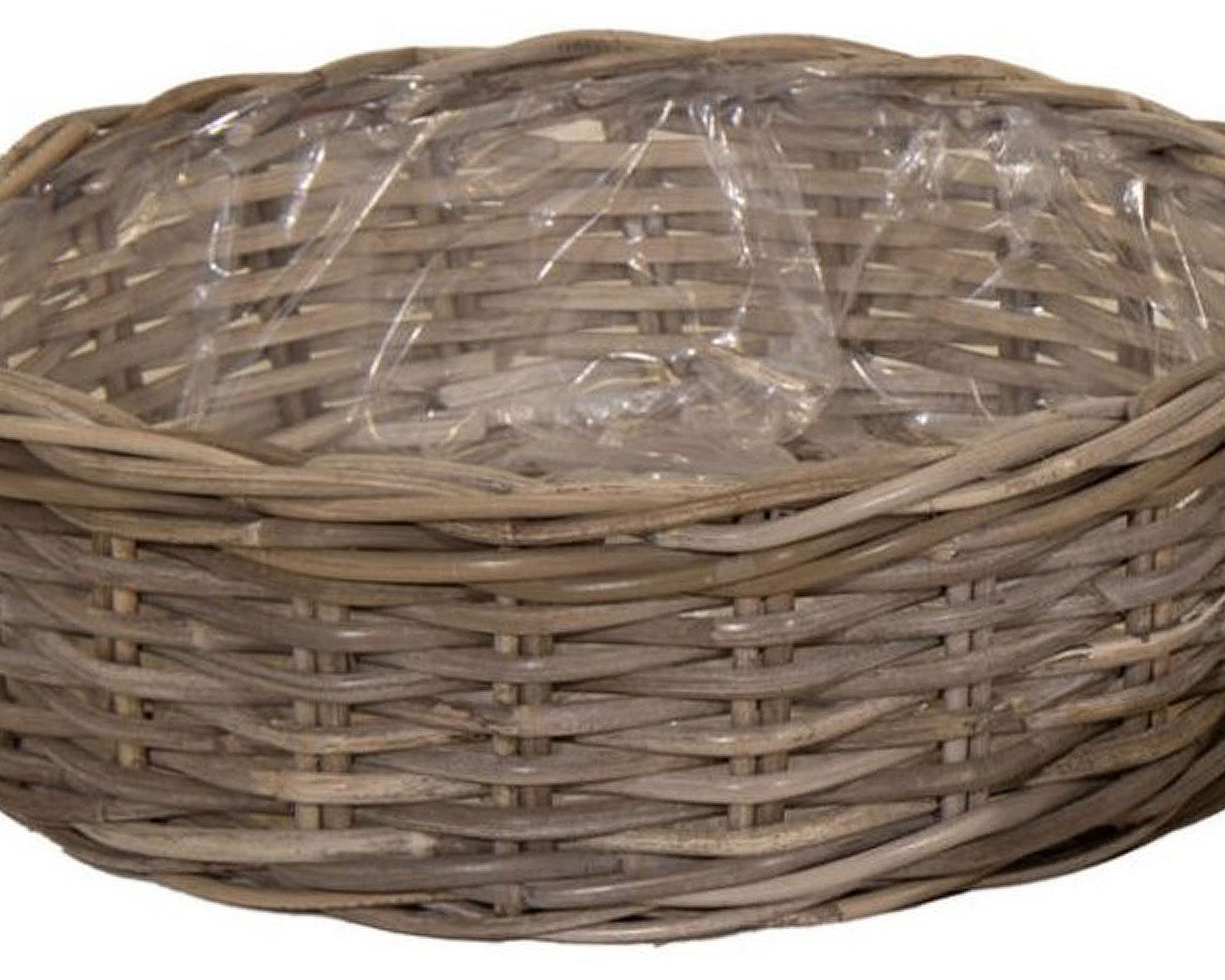 Cesta Intrecciata Bassa Evi Grande Naturale D45x15cm in Rattan - Mega Collections - immagine 2