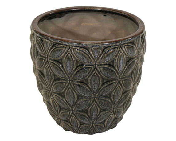 Cachepot Elegante Smaltato Vida Ceramica Nero D18x17cm in Ceramica – Mega Collections