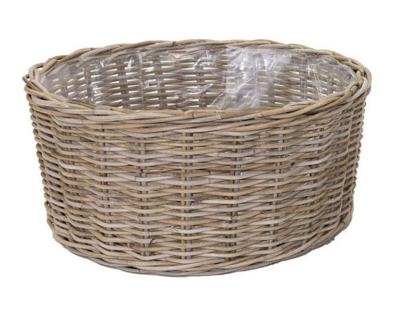 Cesta Intrecciata Cilindro Evi Piccola Naturale D48x26cm in Fibra Naturale – Mega Collections