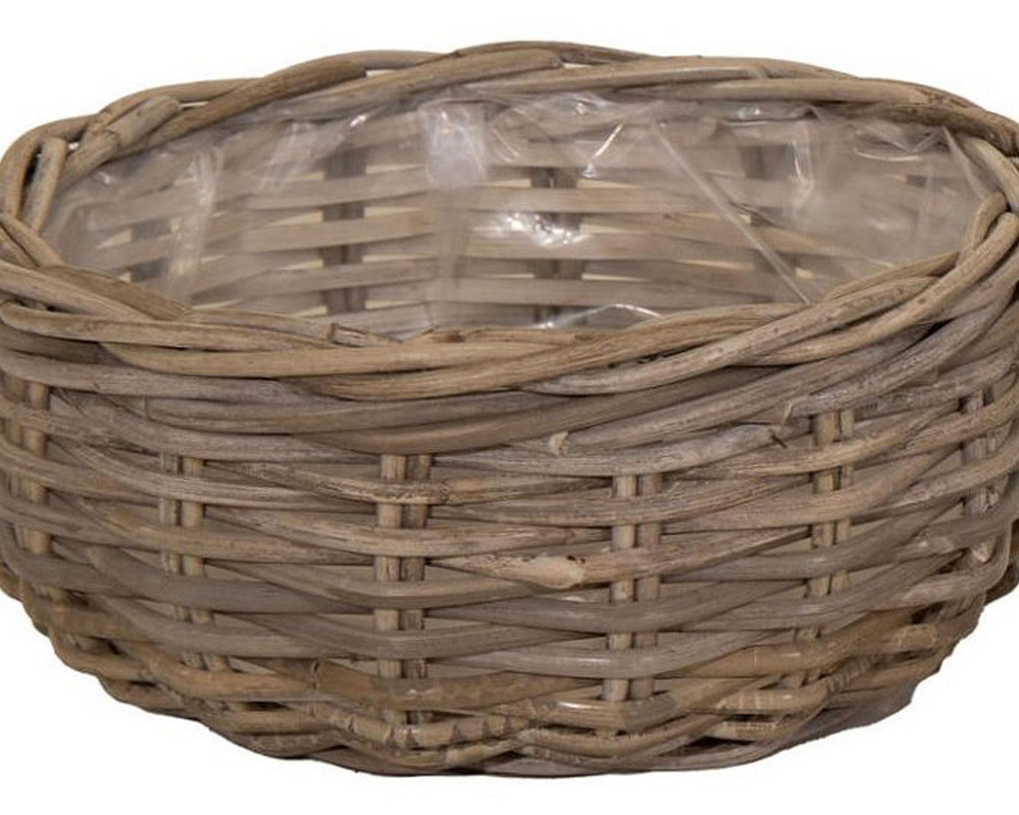 Cesta Intrecciata Rotonda Evi Belly Naturale D19x10cm in Rattan - Mega Collections - immagine 2