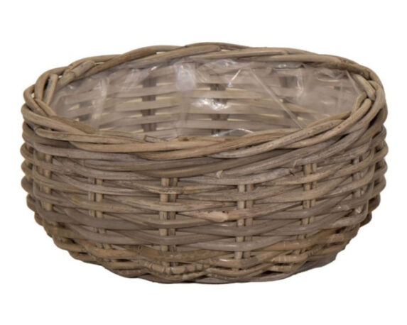 Cesta Intrecciata Rotonda Evi Belly Naturale D19x10cm in Rattan – Mega Collections