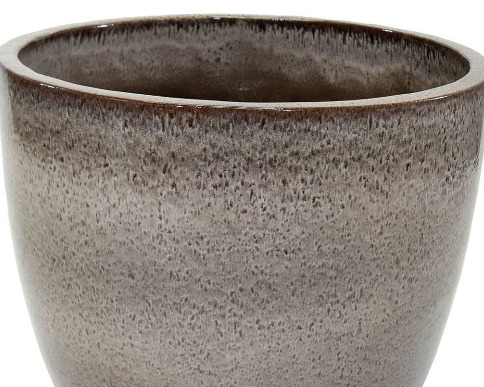 Cachepot Noble Alto Quarta Misura Smaltato Marrone D80x70cm in Ceramica - Mega Collections - immagine 2