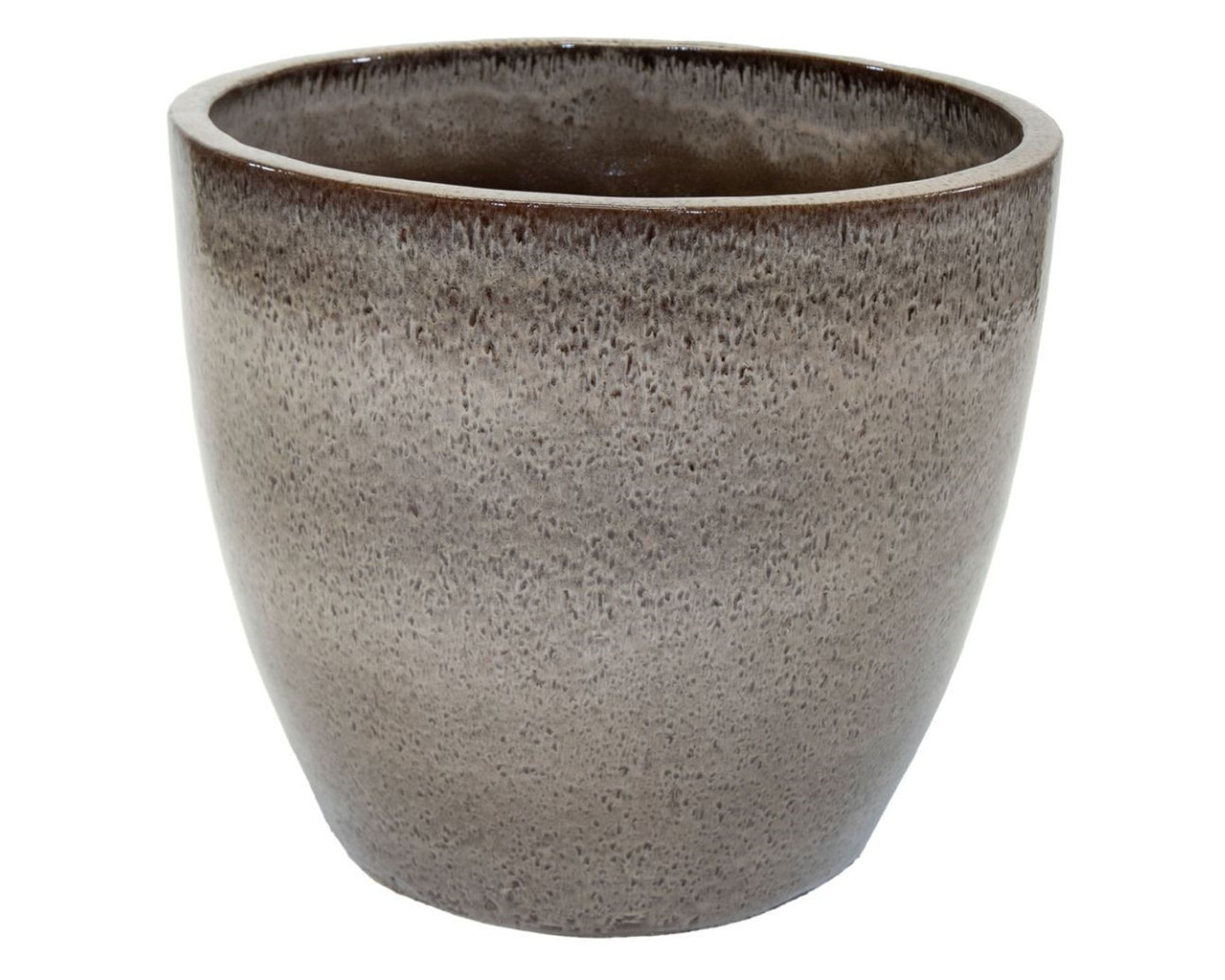 Cachepot Noble Alto Quarta Misura Smaltato Marrone D80x70cm in Ceramica - Mega Collections