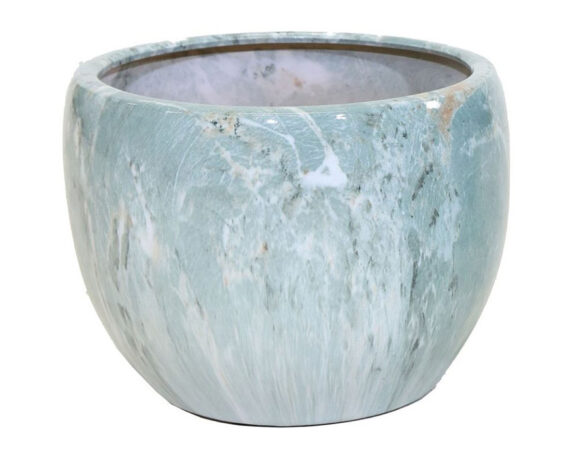 Cachepot Bombato Variegato Acqua Medio D28x24cm in Argilla – Mega Collections