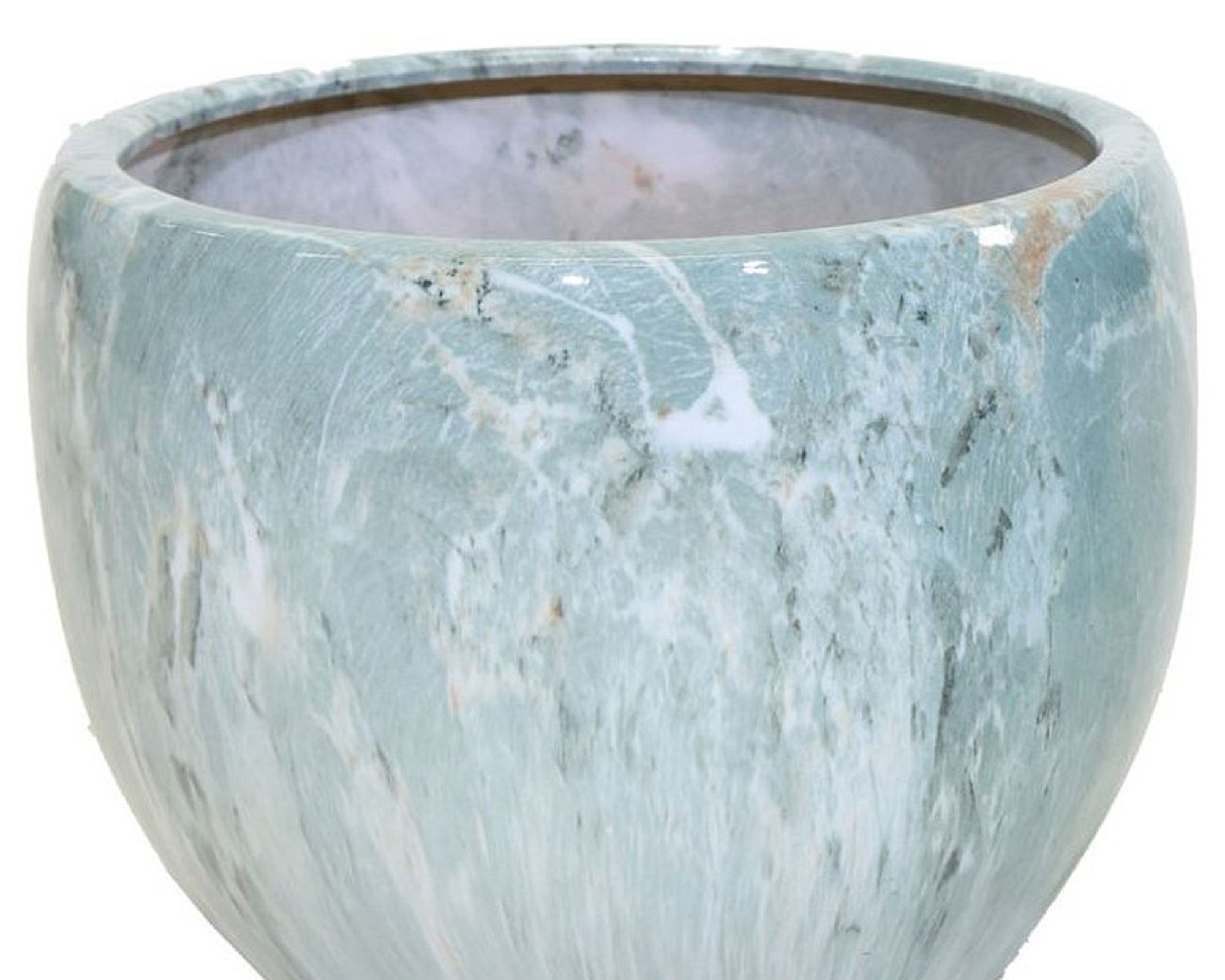 Cachepot Bombato Variegato Acqua Large D37x30cm in Argilla - Mega Collections - immagine 2