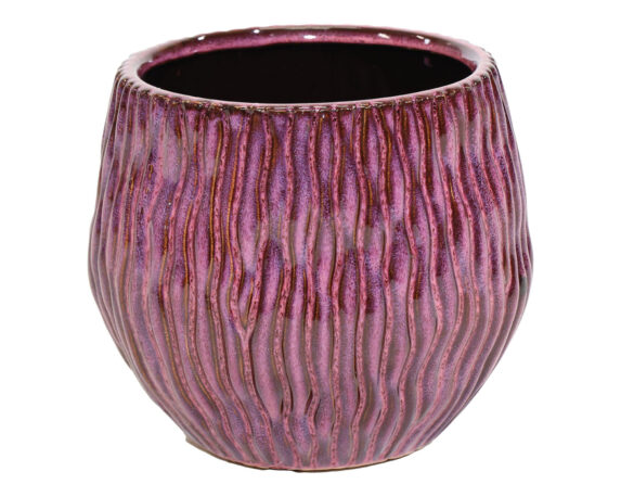 Cachepot Elegante Smaltato Purple D16x14cm in Ceramica – Mega Collections
