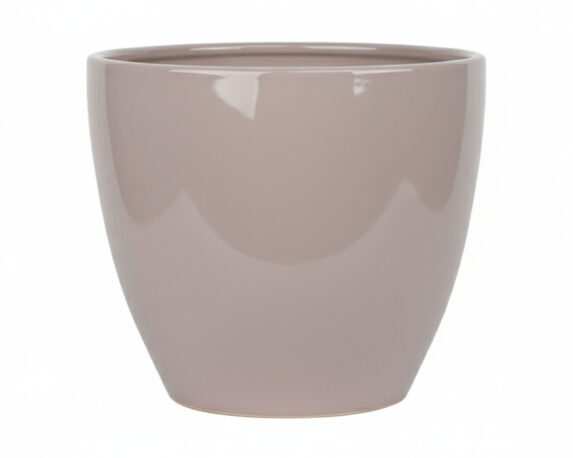 Cachepot Elegante Egg Pot Smaltato Taupe M D20,5x17cm in Ceramica – Mega Collections