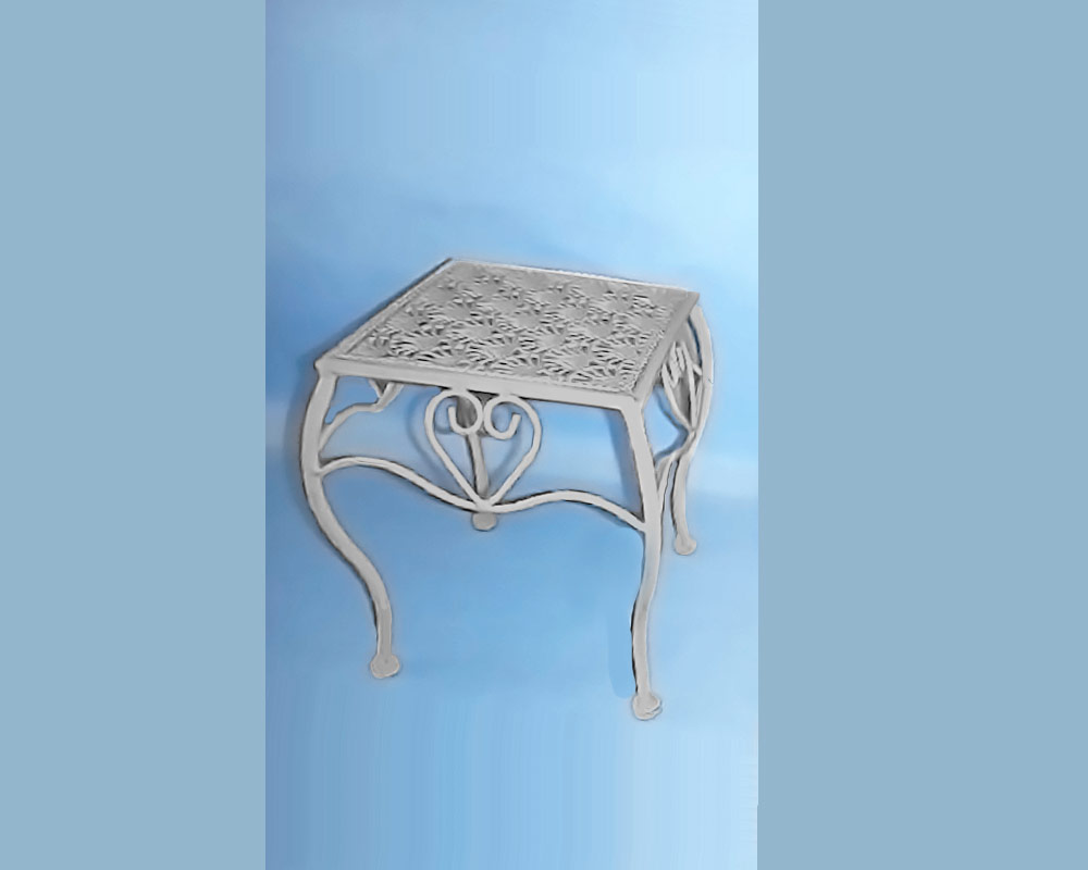 Alzata per piante quadrata large grigio/metallo