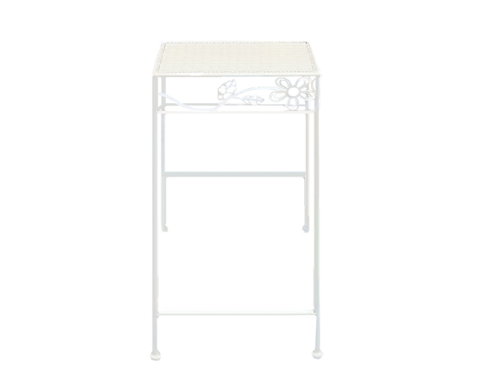 Alzata per piante quadrata large bianco/metallo