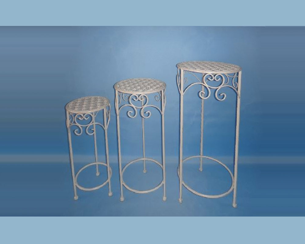 Alzata per Piante Tondo Bianco Small in Metallo - immagine 2