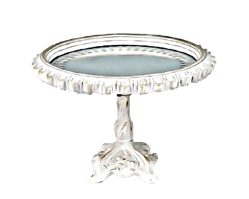 Alzata specchio d20x14 bianco/oro