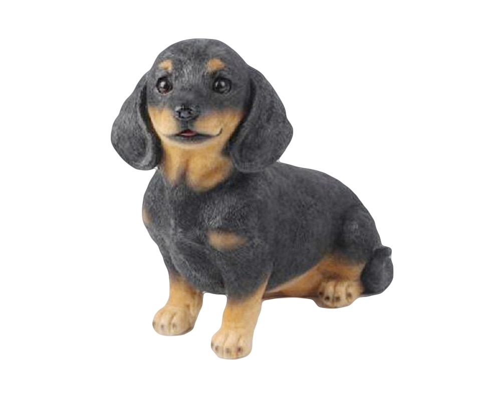 Statuetta bassotto nero polyresina