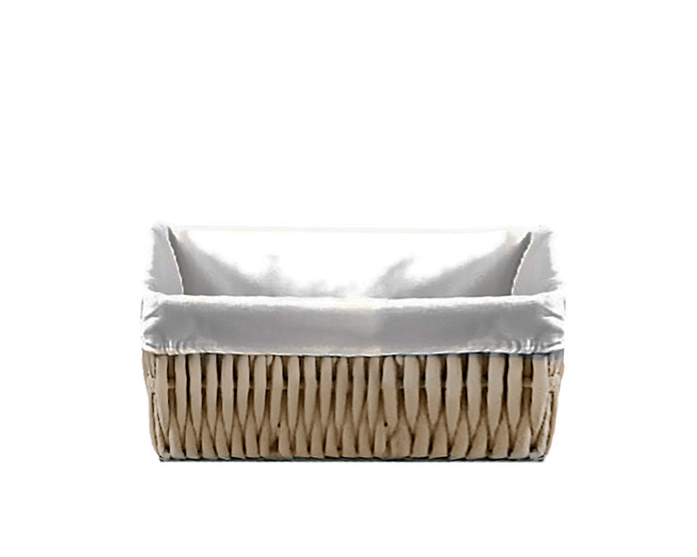 Cesto porta biancheria rettangolare basso small kordy beige
