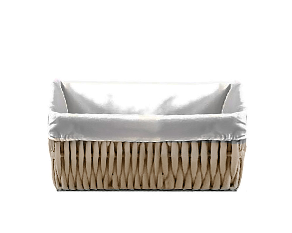 Cesto porta biancheria rettangolare basso medium kordy beige