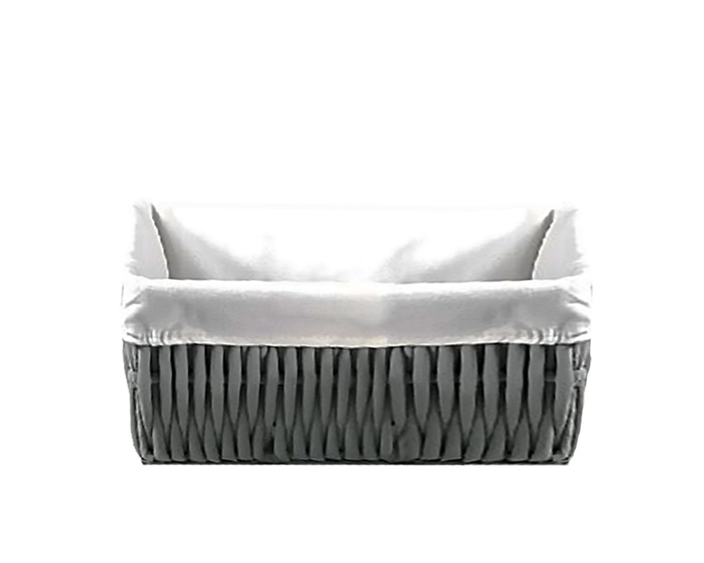 Cesto porta biancheria rettangolare basso medium kordy grigio