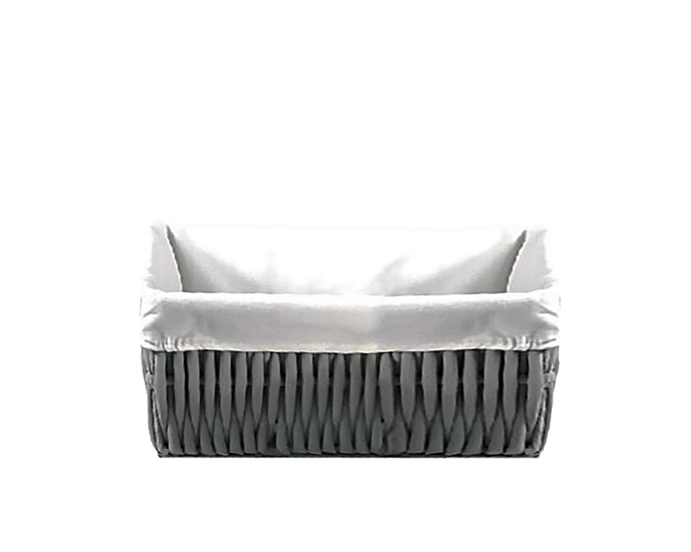 Cesto porta biancheria rettangolare basso small kordy grigio